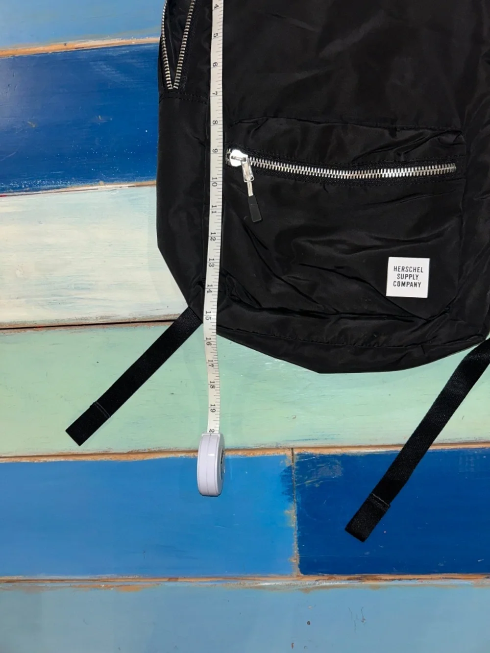 Herschel Supply Co Black Lightweight Nylon Backpack Silver Zippers